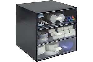 Desk Organizer with Three-Drawer Black Drawer