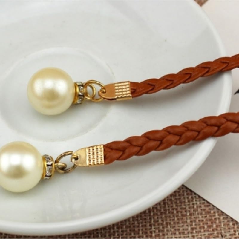 Women's Knotted Waist Chain Dress Braided Waist Rope Women's Decorative Pearl Belt4