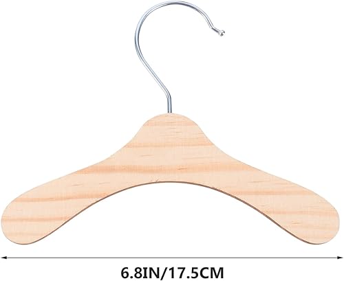 Miniatura 5 de Totority Soporte para ropa para mascotas, 10 piezas, mini colgador de ropa para perros, colgador de madera, perchero para ropa de perro, perchero