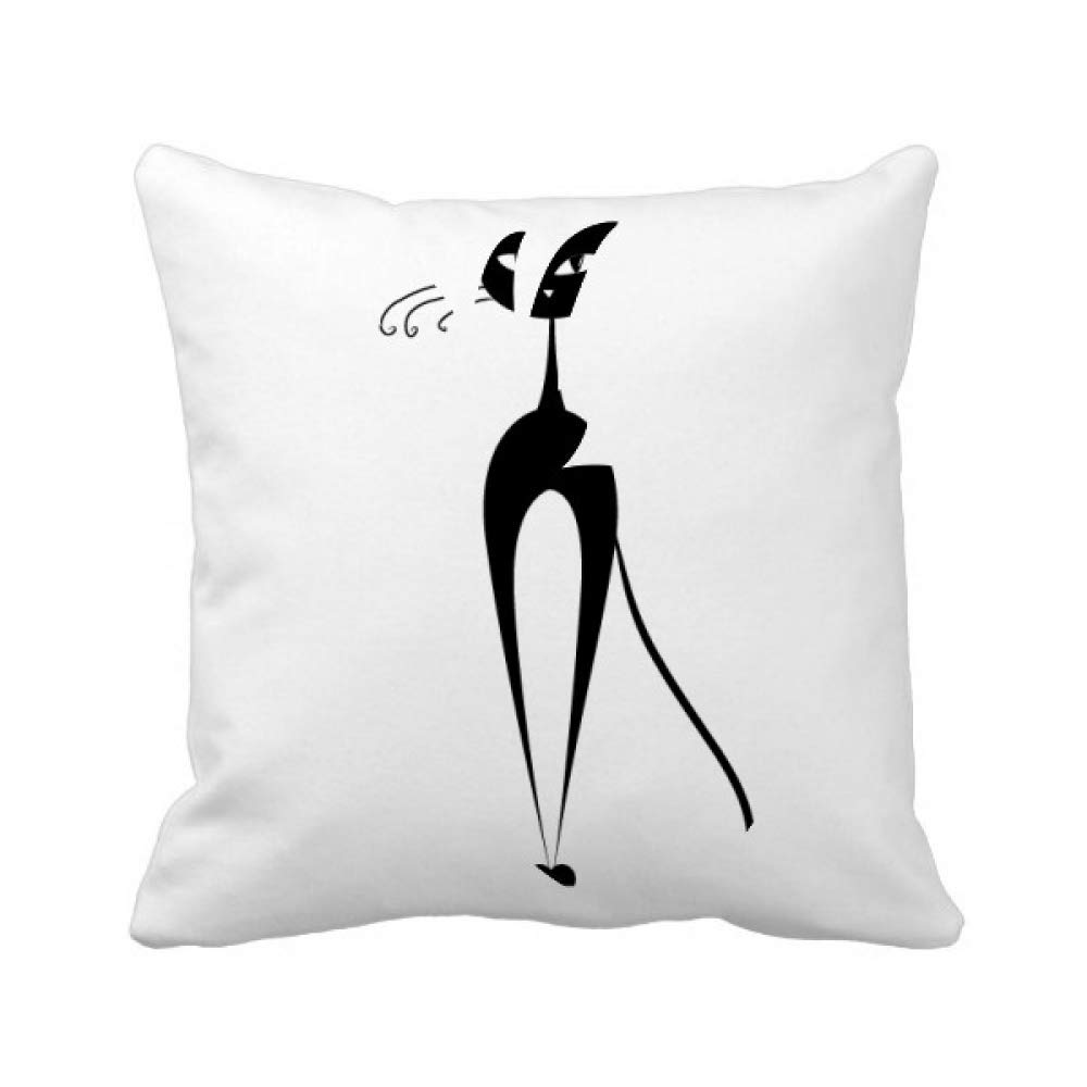 Housse de coussin chat noir taie carrée ananas salon tendance