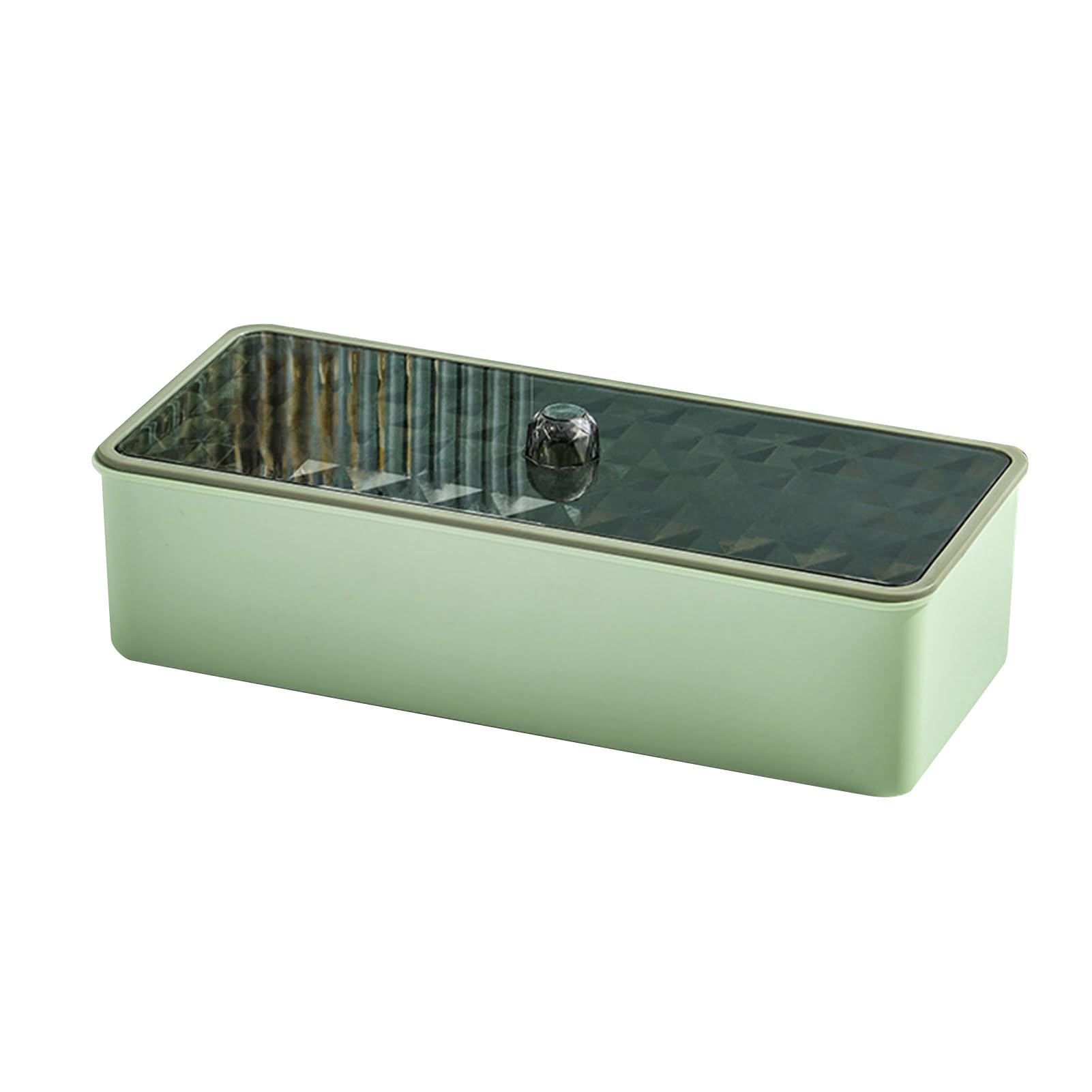Plastic Chopsticks Drain Storage Box, Draining Chopstick Container, Dustproof Flatware Tray with Lid, Multilayers Utensil Storage Box for Kitchen (Green)