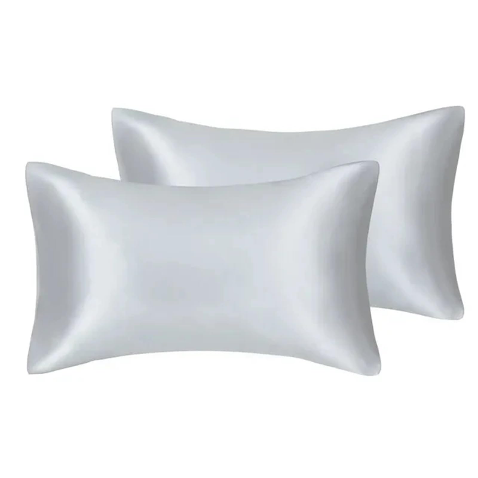 LYXYGMV Silk Pillowcase Hair Skin Care Soft Pillow Covers for Bedrooms(Silver,20x30 inch)