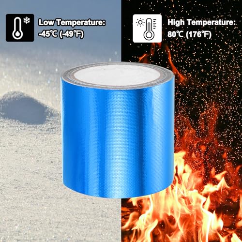 Image of PATIKIL Awning Repair Tape 4 inch x 26ft Waterproof Canvas Tape High Adhesive Tear Repair Patch Kit for PVC Tarpaulin Tent Awning Fabric RV Sail Boat Cover, Blue
