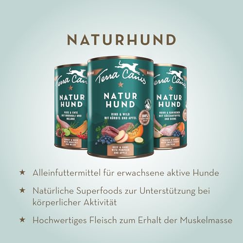 Terra Canis Pute & Ente mit Brokkoli und Melone - Naturhund, 6x400g | Premium Hundefutter in 100% Lebensmittelqualität Aller Rohstoffe | Getreide- & glutenfrei