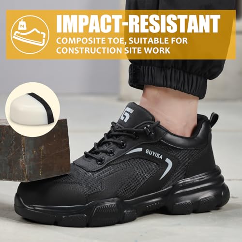 Image of Steel Toe Shoes for Men Lightweight Puncture Resistant Safety Footwear Work Shoes Men Safety Work Shoe Comfortable for Construction Warehouse Jobs