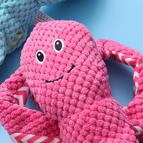 POPETPOP 3 peças de brinquedo de corda para cães com barulho de pelúcia, pernas longas interativas p