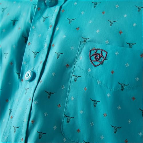 Ariat Boys Classic Fit Turquoise Shirt3