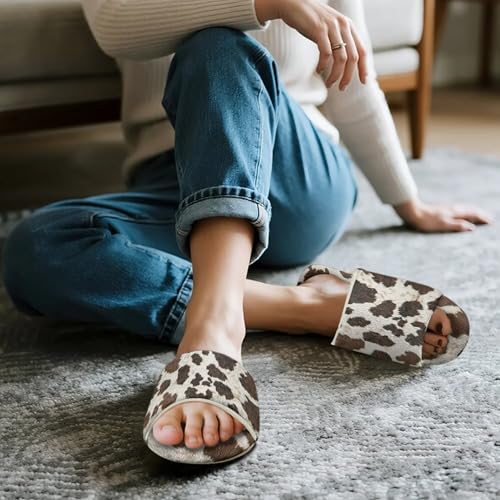 Fuzzy Slippers Soft Flannel House Shoes Lightweight Slide Shoes Open Toe Slip-On Slippers for Ladies Her Mom2