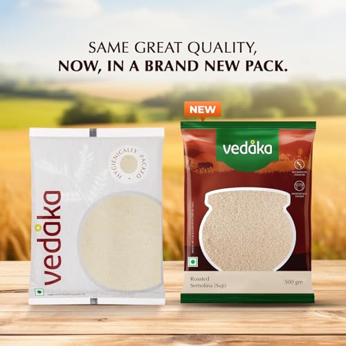 Image of Amazon Brand - VEDAKA Roasted Semolina (Suji), 500 g