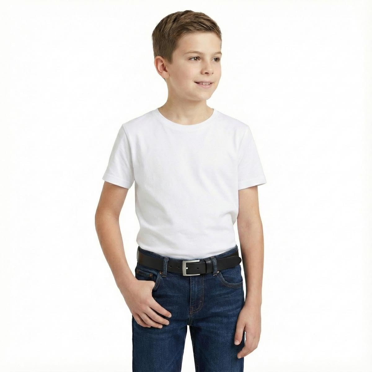 Kinder-Gürtel aus Vollrindleder 3 cm | Leder-Gürtel für Jungen Mädchen 30mm | für Jeans, Anzug, Kleid, Rock