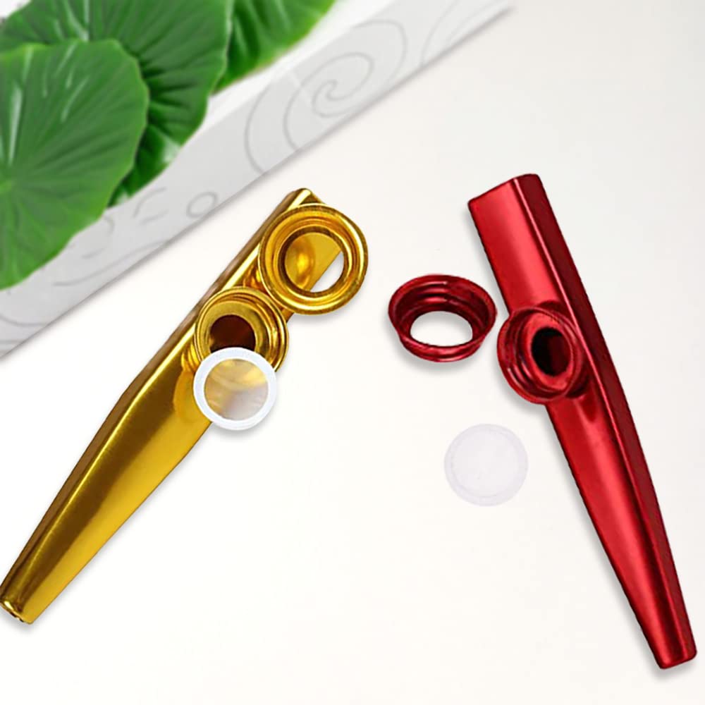 Quacc Metall-Kazoos Set – 6 Stück In Verschiedenen Farben, Mit Ersatzmembranen, Für Partys & Musikspaß