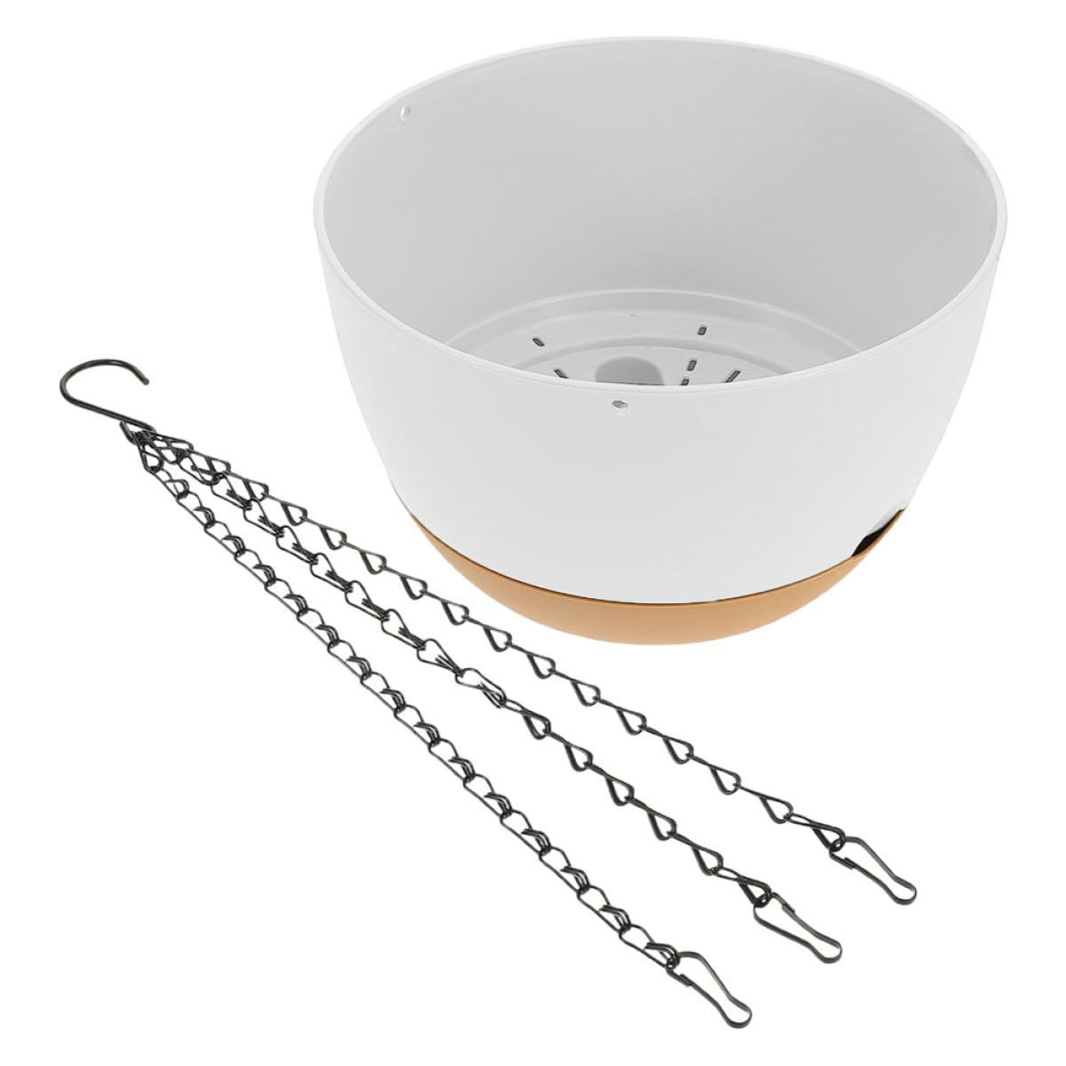 Pot suspendu pour fleurs Kichvoe en polypropylène blanc grand modèle avec crochet
