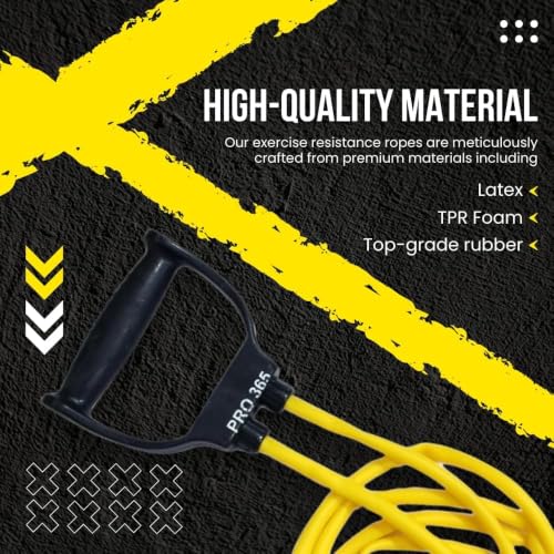 Image of PRO365 25Kg Resistance Tube with Handles for Workout, Home Gym Exercise Band for Pull-Ups, Stretching, Strength Training, Warm-Up & Full Body Toning