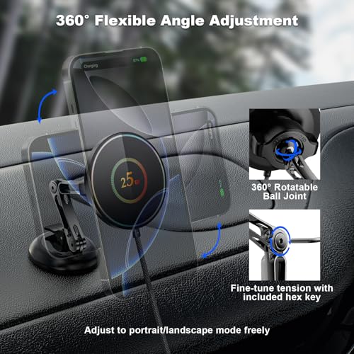 Accesorios para teléfono de coche como este cargador magnético inalámbrico rápido de 25W 4