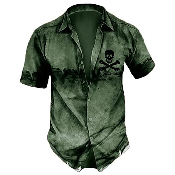 IZI POD Skull Hawaiian Shirts for Men, Skull Shirt for Men, Mens Skull Shirt, Button Down Skull Shirts for Men, Skull Shirts2