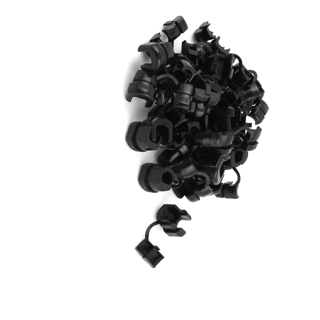 Aexit 20-Pack 10mm Plastic Strain Relief Bushings – Flat Wire Cord Clamps For Electrical Boxes, Conduit Fittings, Black 7P-2 Model