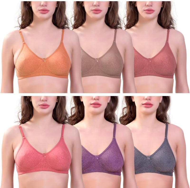 SkyBeauty Premium Women's Non Padded & Lightly Padded Every Day Bra Multi-Pack