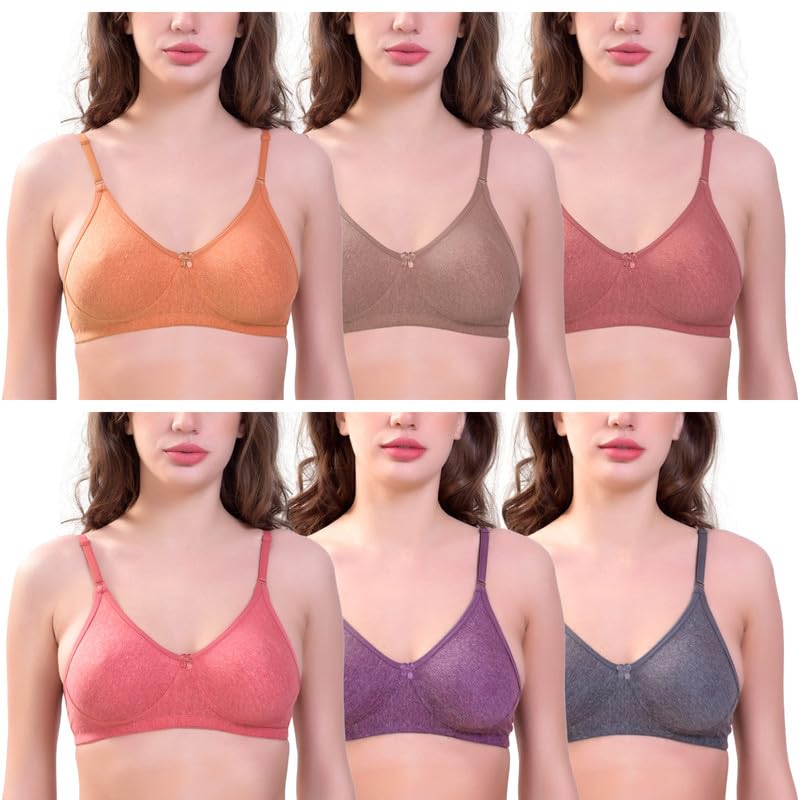 SkyBeauty Premium Women's Non Padded & Lightly Padded Every Day Bra Multi-Pack
