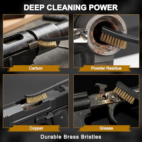 Image of 10Pcs Gun Cleaning Brushes, Double Ended Brass Wire Brush Set