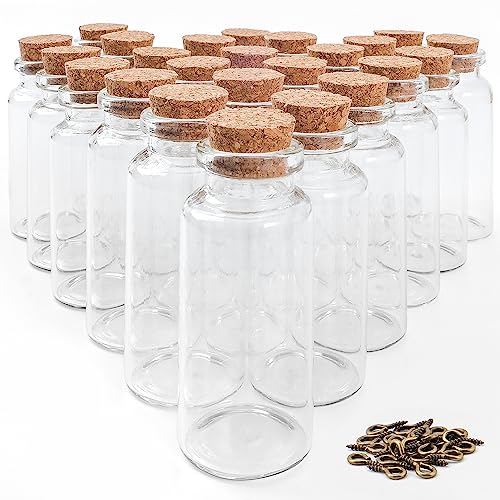 12x Glasflaschen 30ml Mit Korken - Transparente Mini Flaschen Für DIY