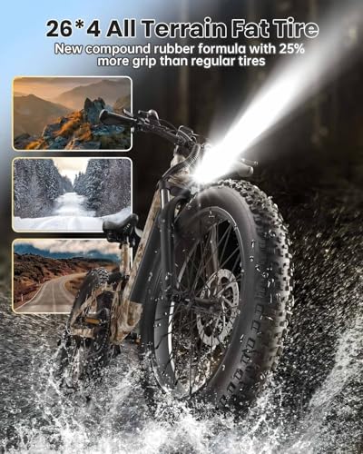 Image of PUCKIPUPPY Electric Bike for Adults 960W, 48V 20AH Battery Adult Electric Bicycles, 26 inch Fat Tire Full Suspension Step-Thru Ebike, 28MPH Mountain Ebike, 7 Speed, 80Miles Range-Boxer ST