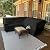 Kipiea Patio V-Shaped Sectional Sofa Cover, 420D Heavy-Duty Oxford Fabric Outdoor Sectional Cover with 6 Windproof Buckles, Anti UV and No Tears, No Fading (85"/85" L x 33.5" D x 31" H) Black