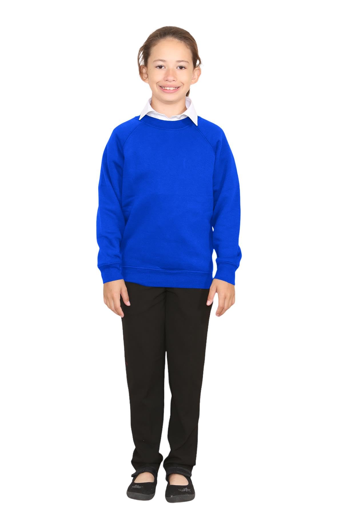 Maglioni per bambini uniformi per ragazzi e ragazze, tinta unita, a maniche lunghe, girocollo, maglione essenziale per uniforme scolastica ragazzi e ragazze