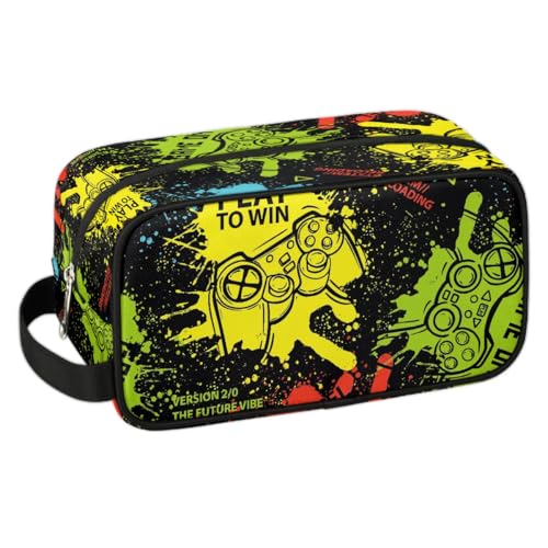 ADTASU Game Kids Travel Toiletry Bag Boys Toiletry Pouch Waterproof Small Dopp Kit for Kids Hanging Wash Bag Cosmetic Bag Toiletry Bag for Travel Essential