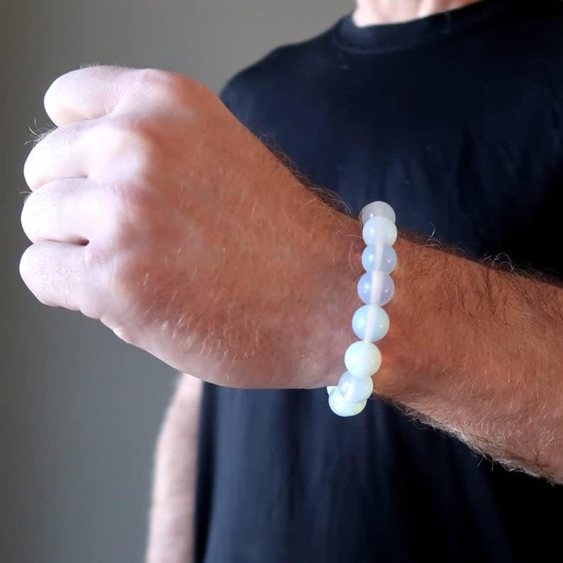 Bracelet Quartz Rainbow Aura extensible contre le stress, perles 8mm