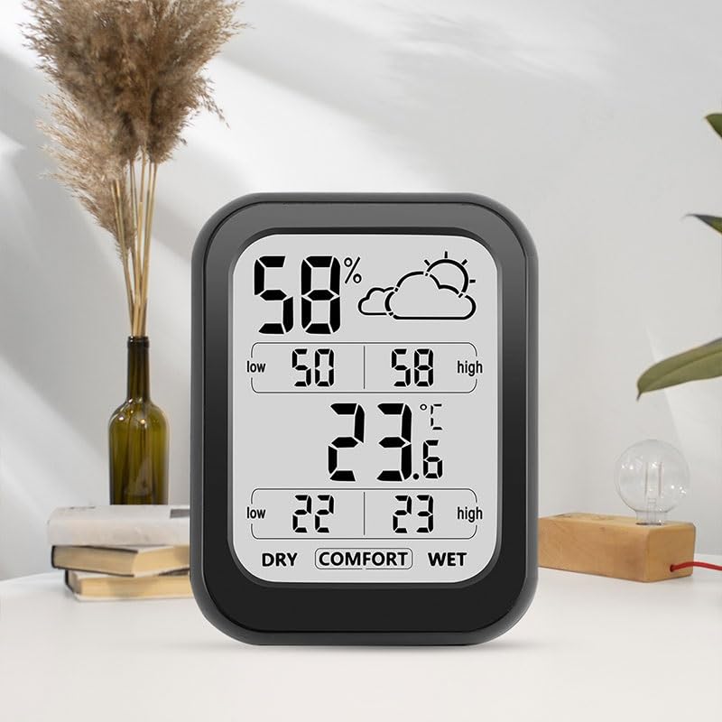 ABS Indoor Large Screen Household Temperature Humidity Meter with The Weather