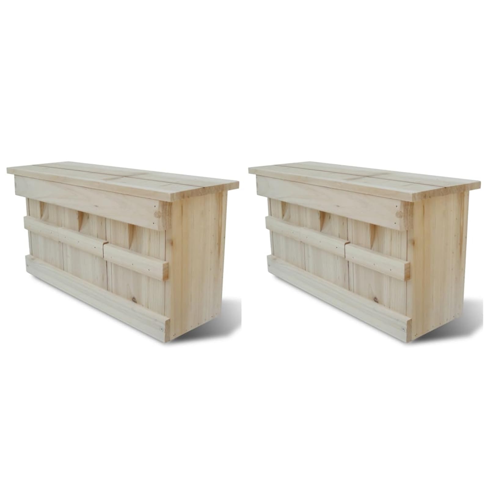 Casetta Nido per Uccelli in Legno Massello, 3 Camere con Porte Rimovibili, Dimensioni 44x15.5x21.5 cm, Adatta per Passerotti, Consegna Include 2 Pezzi