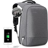 Kingsons Laptop Backpack - Slim Business Travel Computer Bag with USB Charging Port Anti-Theft with