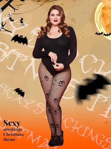 Image of Jadive 6 Pairs Women Plus Size Suspender Tights Fishnet Thigh High Stockings Garter Belt Lingerie Pantyhose