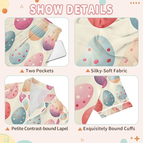 senya Watercolor Gradient Egg Satin Summer Pajama Sets Silk Short Sleeve Button Down Sleepwear3