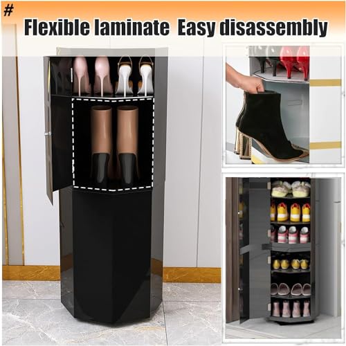 Tour de rangement à chaussures rotative 360 pour gagner de l'espace - 5