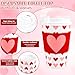 FYSUIMU 48 Sets Valentine's Day Disposable Coffee Cups with Lids and Sleeves Red Pink Heart Paper Drinking Cups for Valentine Restaurant Travel Business Supplies