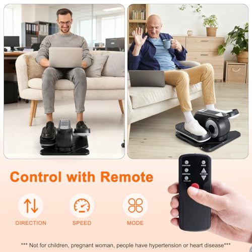 Image of OLIXIS Under-Desk Elliptical Machine-Compact & Quiet Mini Pedal Exerciser with Adjustable Speed, LED Display, Portable Fitness Solution for Home or Office Workouts