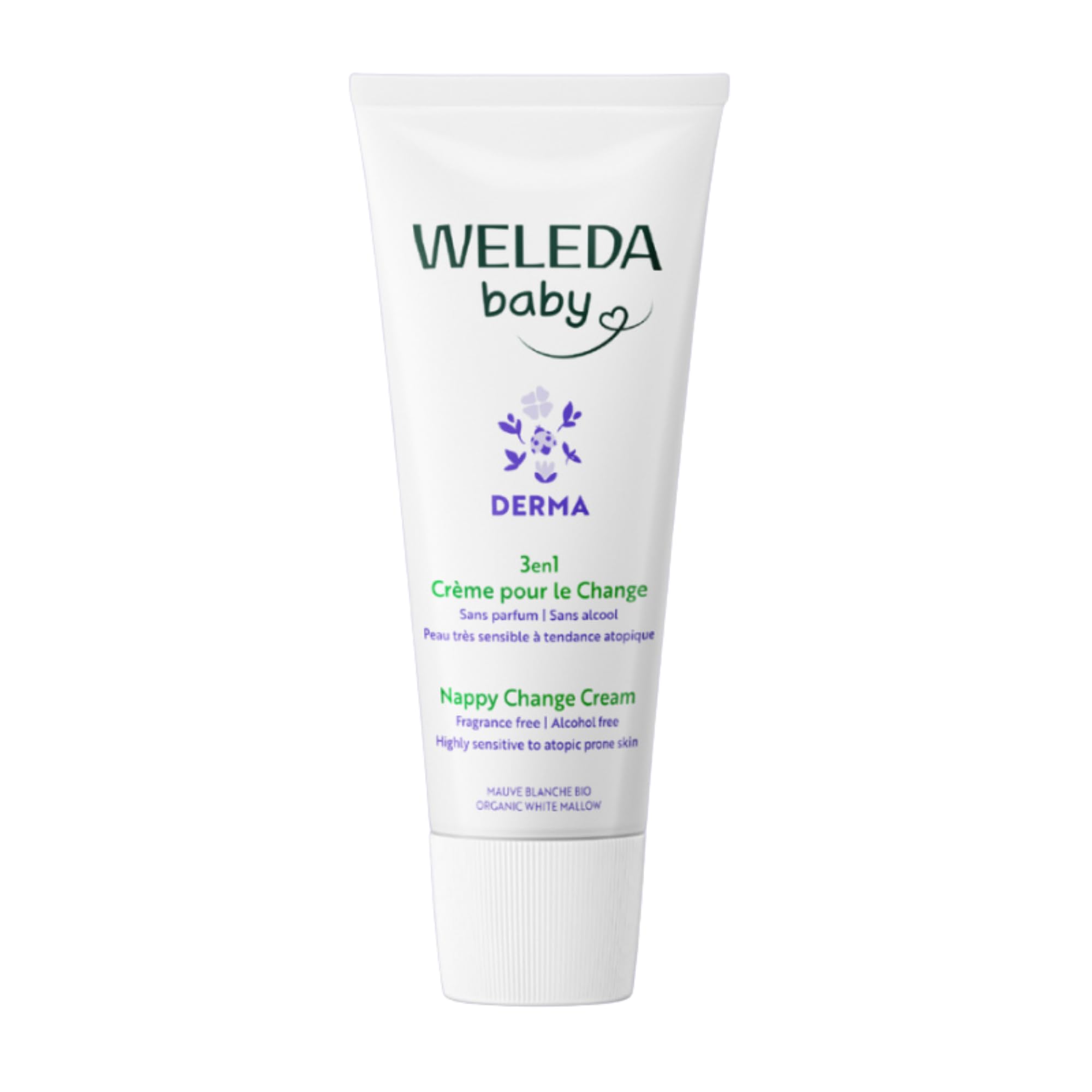 Weleda – Baby Derma Crema Pañal de Malva Blanca BIO 3 en 1 para Bebé, Protección de Pieles Atópicas y Muy Secas con Óxido de Zinc, Calma, Regenera y Cuidado Natural – 50 ml