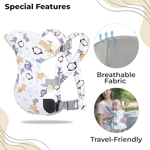 Image of Bembika Baby Carrier Newborn to Toddler with Multiple Positions Infant Carrier Soft Baby Holder Kangaroo Bag Sling Carrier All Seasons - Penguin