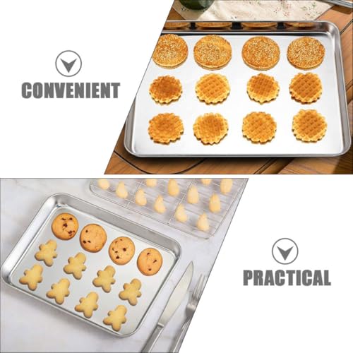 Bandeja para hornear de acero inoxidable con rápida conducción de calor duradera 4