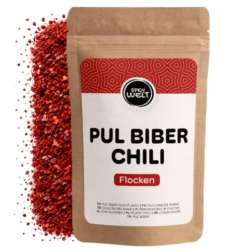 Spicy Welt Pul Biber Chiliflocken (1kg) Chili Flocken für Fleisch Saucen Salate Gemüse Börek & Joghurt-Dips | Fruchtig Wärmend & Vielseitig | 100% Naturrein Ohne Zusätze