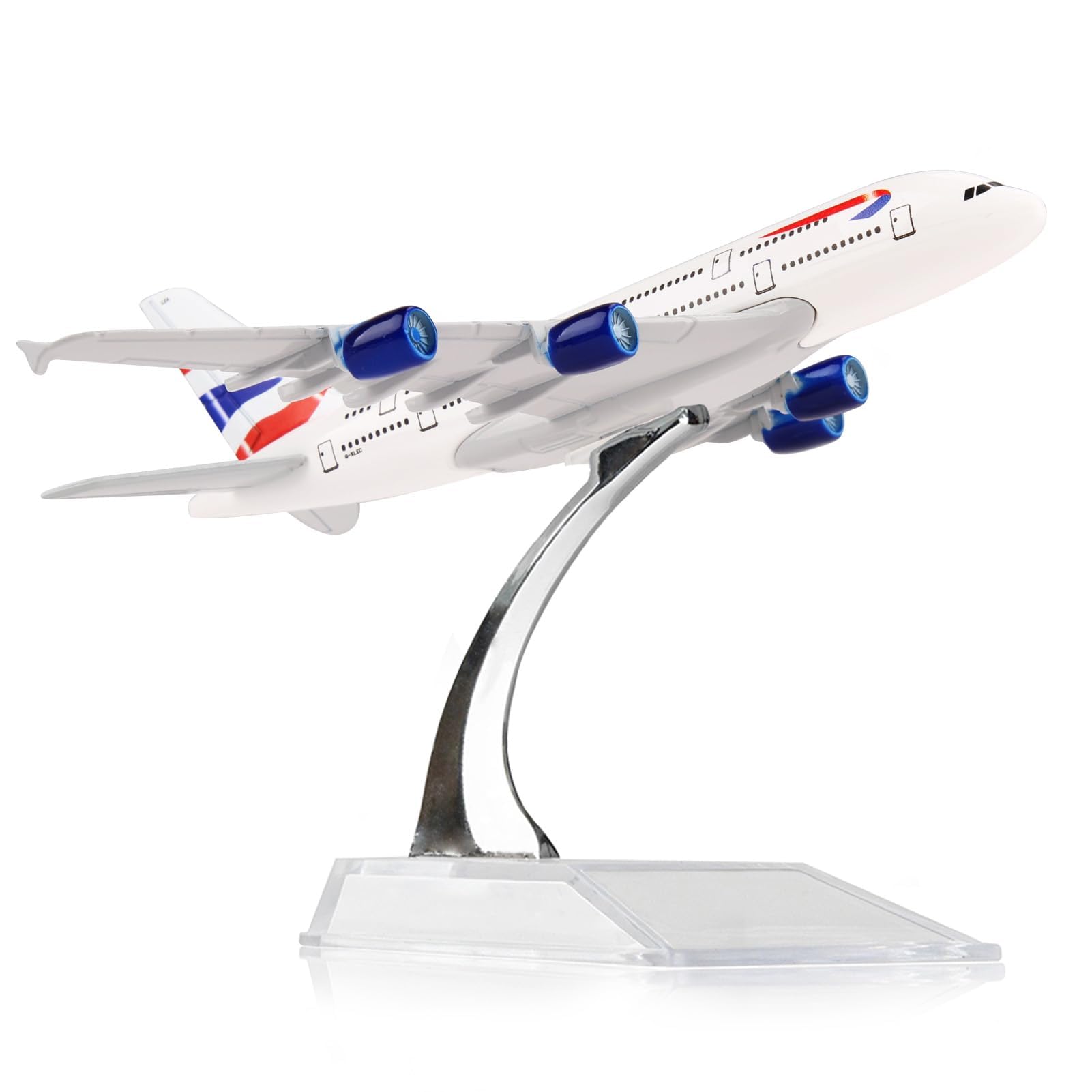 teashow Airbus A380 Model Plane 1/400 16cm Diecast Airplane, British Airways Plane Alloy Metal Aircraft Toys for Children Aviation Enthusiast Table Decoration