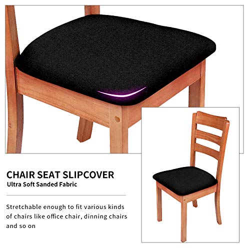 Gute Chair Seat Covers, Dining Room Chair Seat Covers With Ties, Stretch Solid Chair Covers Protectors For Dining Room Kitchen Chairs (4 Pcs, Black) #TOP5
