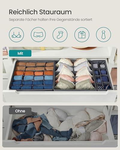 SONGMICS Unterwäsche-Organizer 8er Set, Schubladen-Organizer faltbar – Ansicht 3
