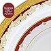 Laura Stein Gold & Burgundy Disposable Party Plate Set of 64 Includes 32 Dinner Plates (10.75