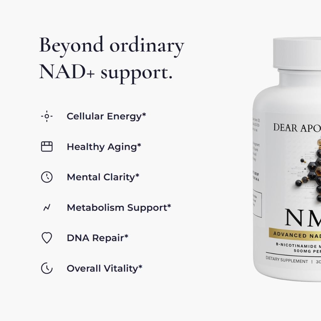 NMN 500mg - Nicotinamide Mononucleotide NAD+ Precursor Supplement, 60 Capsules, 30 Servings, Vegan, Non-GMO, Gluten Free, Made in USA — Amazon image 2