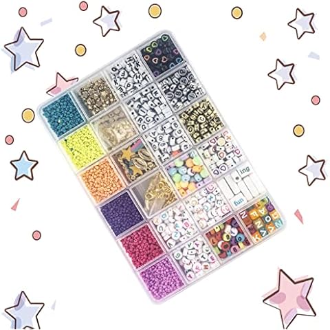 Polymer Clay Bead Flat Round Spacer Beads Heishi Beads Making Kit for Jewelry, Bracelets, Necklace, Earring, DIY Pendant Charms Kit with Elastic String Cord for Child, Kid, Adult Cover