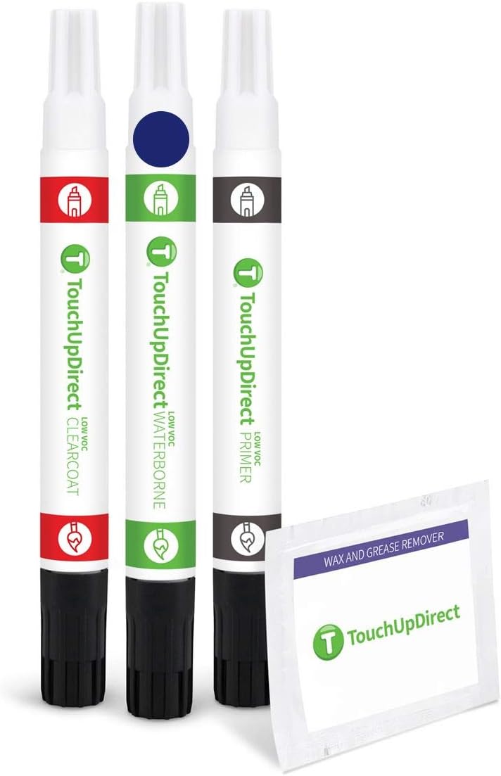 TouchUpDirect 25/WA722J Dark Blue Metallic Compatible with Chevrolet Exact Match Touch Up Paint Combo - Preferred Kit