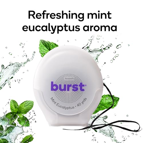 BURST Expanding Dental Floss (Mint Eucalyptus/40 Yards) | Stain Absorbing & Woven Tooth Floss with Xylitol Coating to Fight Cavities | Vegan | Paraben Free Expanding Floss - Image 6
