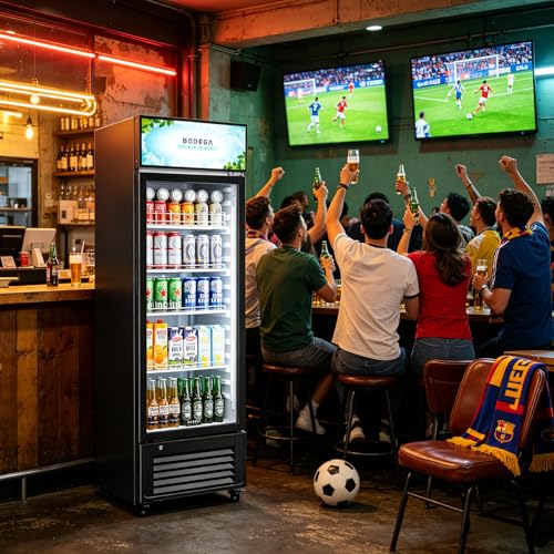 Image of BODEGACOOLER Commercial Beverage Refrigerator and Cooler, 10.0 Cu.Ft Commercial Merchandiser Refrigerator with Soft LED Light, Commercial Fridge, Display Refrigerator with 240 cans & 120 bottles.